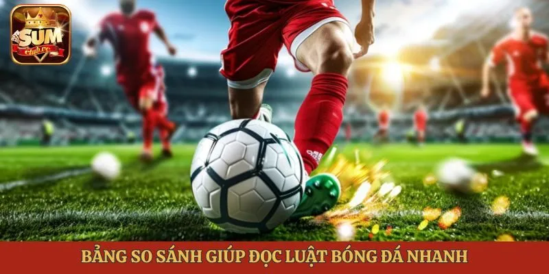 Bảng so sánh giúp đọc luật bóng đá nhanh