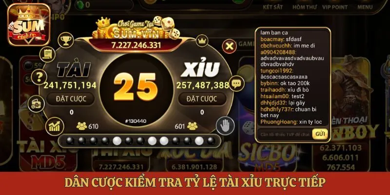 Dân cược kiểm tra tỷ lệ tài xỉu trực tiếp